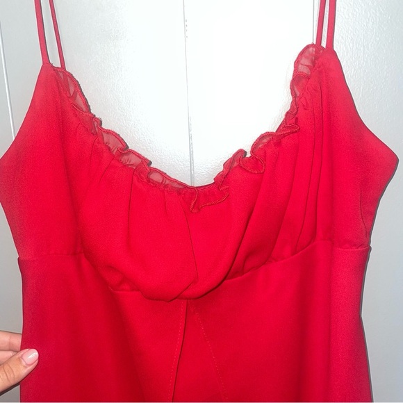 Vintage 90s Steppin’ Out Red Cami Mini Dress Medium - Picture 2 of 5